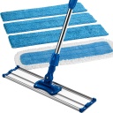 Zflow 18" Professional Microfiber Mop - Premium Stainless Steel Handle With Microfiber Pad + 3 Microfiber Wet Pads