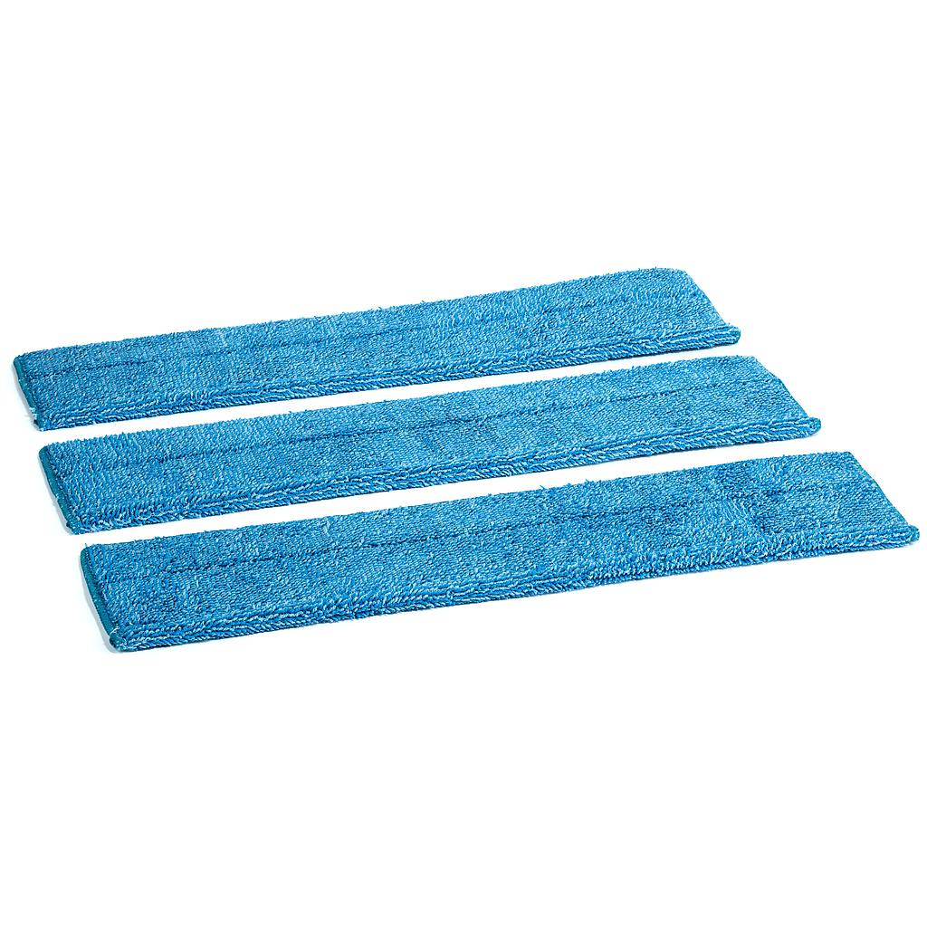 Zflow 18" Microfiber Wet and Dry Mop Pads 3-Pack - Premium Commercial Grade Washable Pads (18", Blue)
